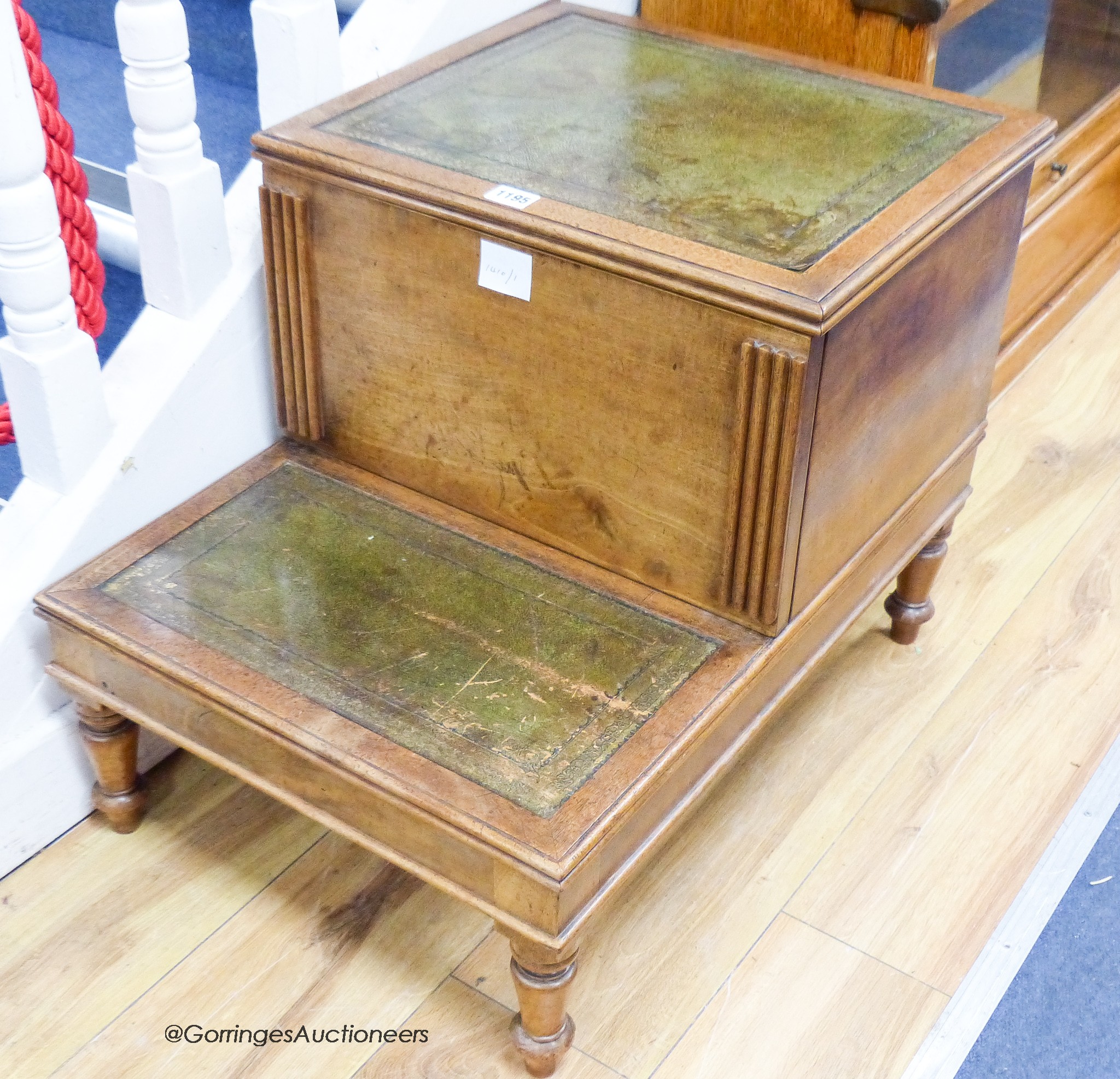 A Regency mahogany step commode, width 45cm, depth 63cm, height 47cm